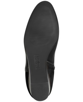 ALFANI Womens Black Mixed Media Padded Beverly Round Toe Wedge Zip-Up Leather Dress Heeled Boots M