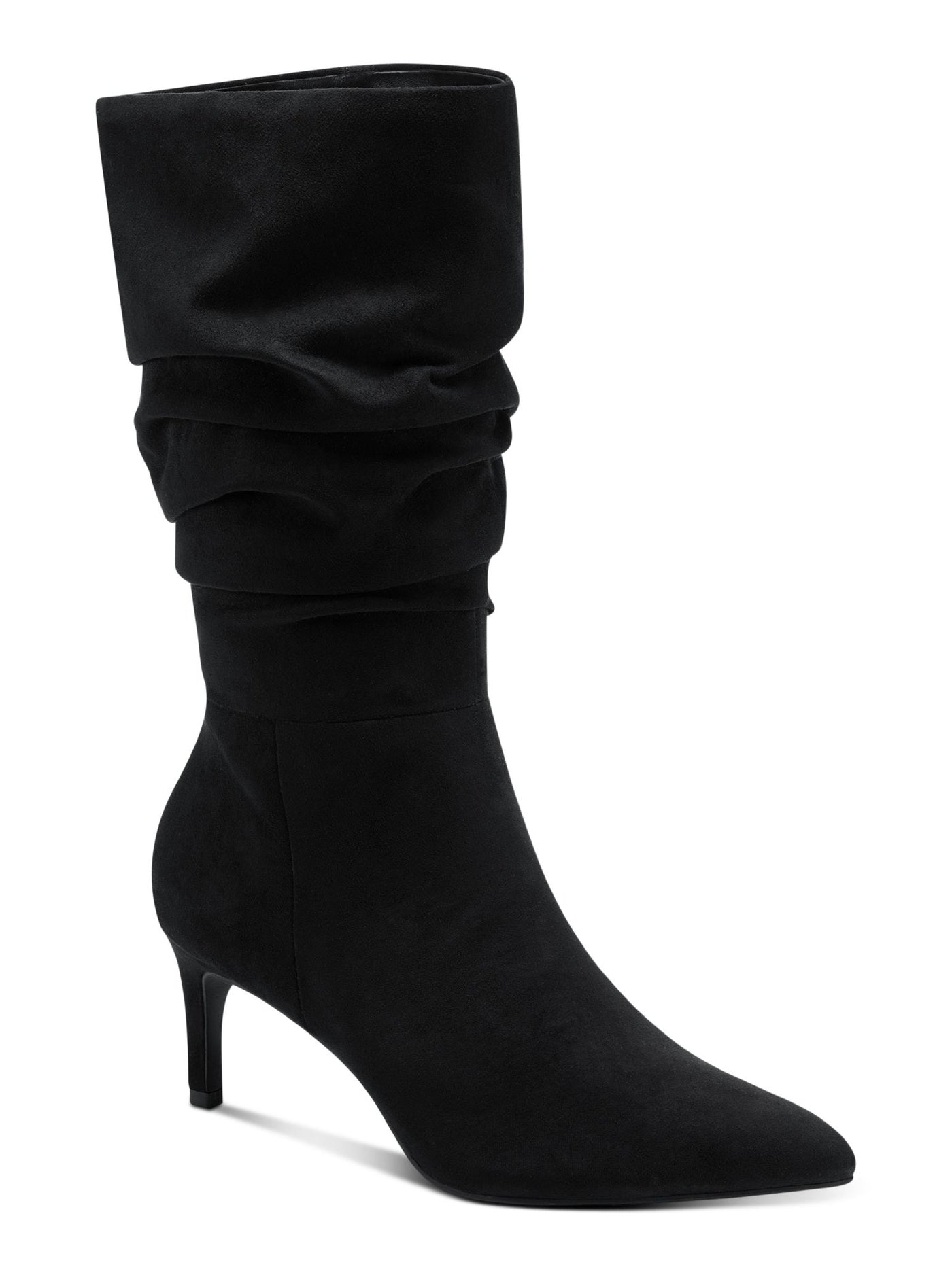 ALFANI Womens Black Padded Lissa Pointed Toe Stiletto Zip-Up Slouch Boot 10 M