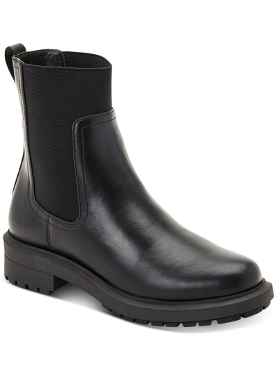ALFANI Womens Black Heel Pull-Tab Goring Lug Sole Tackoma Round Toe Block Heel Chelsea Boot 7 M