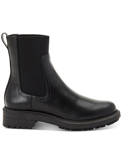 ALFANI Womens Black Heel Pull-Tab Goring Lug Sole Tackoma Round Toe Block Heel Chelsea Boot 7 M