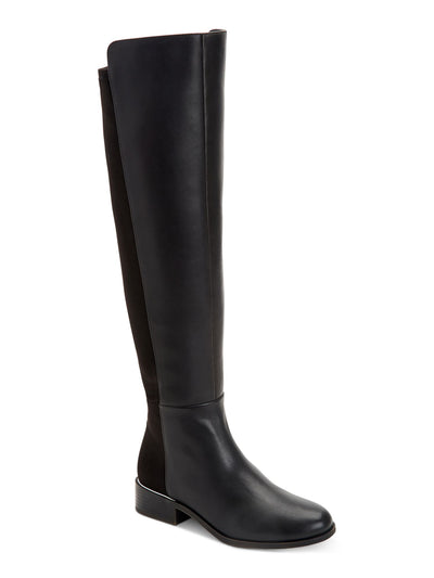 ALFANI Womens Black Goring Ludlowe Round Toe Block Heel Zip-Up Leather Riding Boot 10.5 M