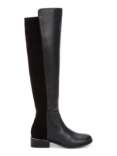 ALFANI Womens Black Goring Ludlowe Round Toe Block Heel Zip-Up Leather Riding Boot 10.5 M