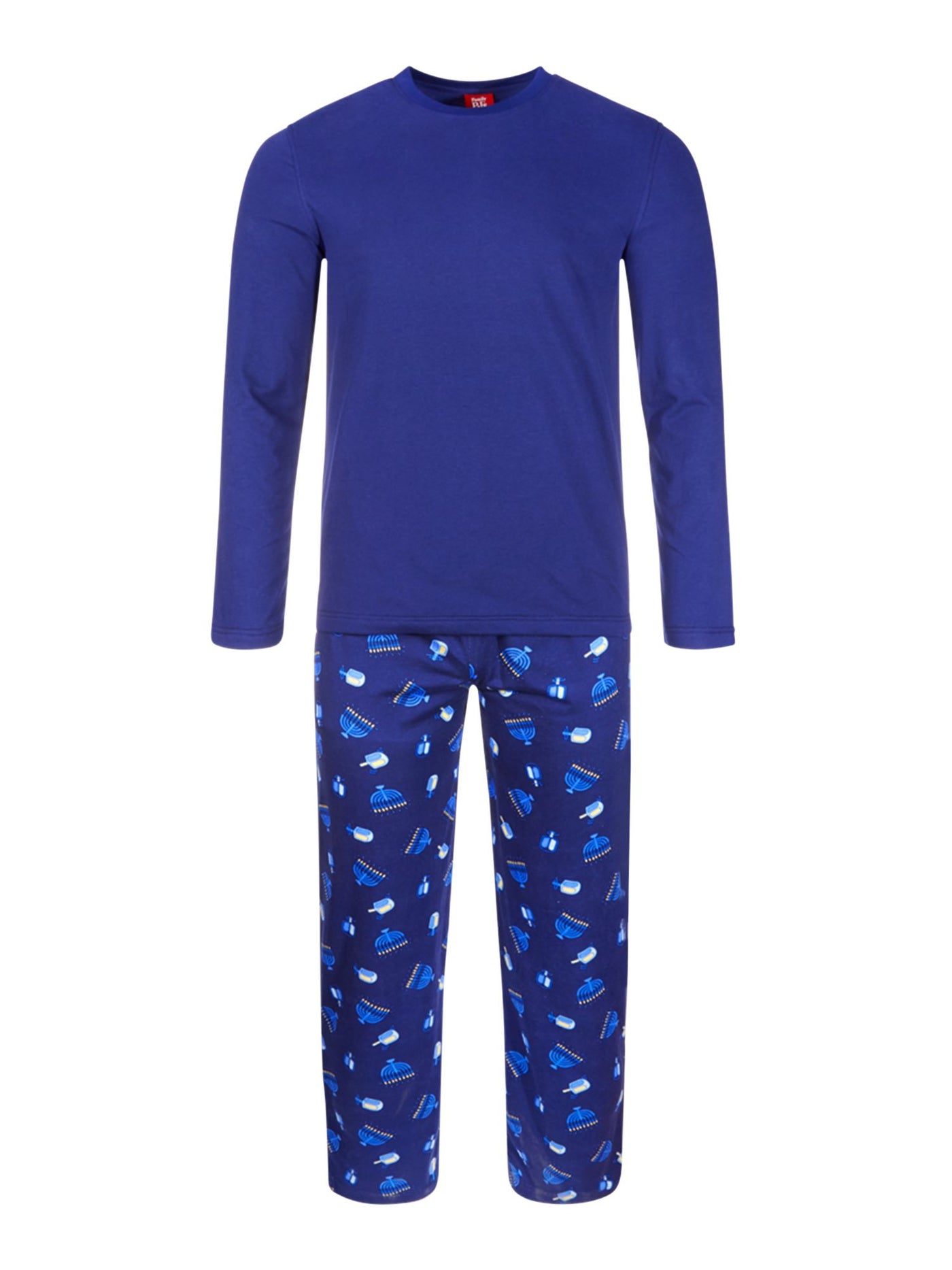 FAMILY PJs Womens Blue Top Elastic Band Straight leg Pants Pajamas M