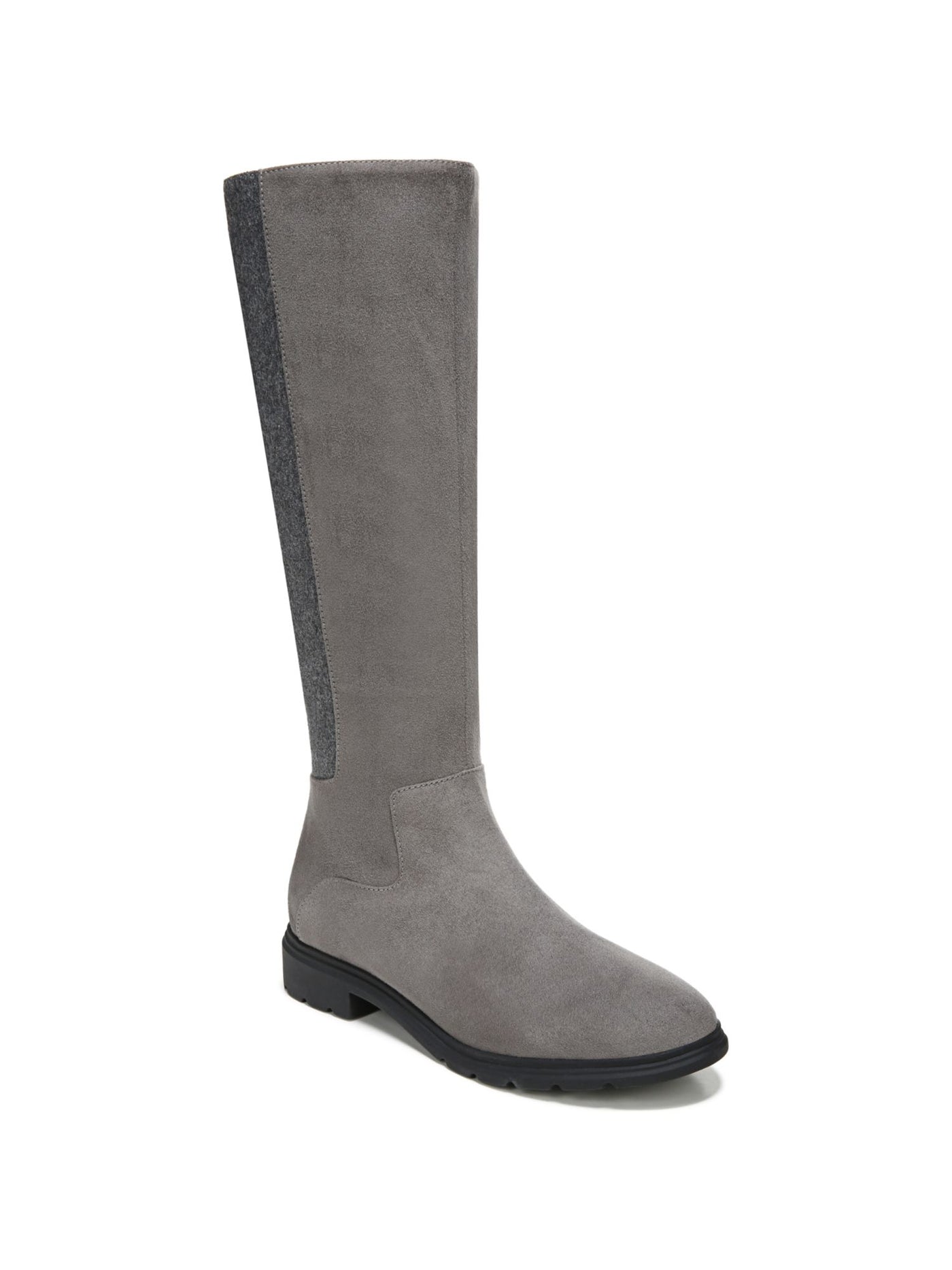 DR SCHOLLS Womens Gray Goring Cushioned New Start Round Toe Block Heel Zip-Up Riding Boot 7.5 M WC