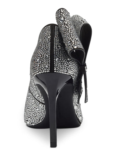 INC Womens Black Bow Detail Rhinestone Padded Silvee Pointed Toe Stiletto Slip On Dress Pumps Shoes 5 M