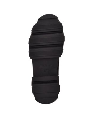 NINE WEST Womens Black 1-1/2" Platform Lug Sole Cellie Round Toe Wedge Zip-Up Dress Boots Shoes M