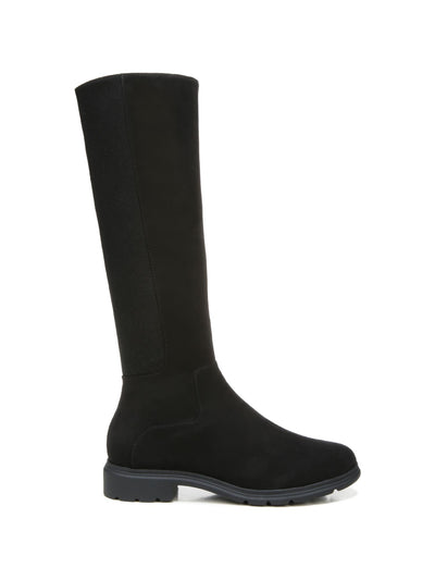 DR SCHOLLS Womens Black Goring Cushioned New Start Round Toe Block Heel Zip-Up Riding Boot 6.5 M