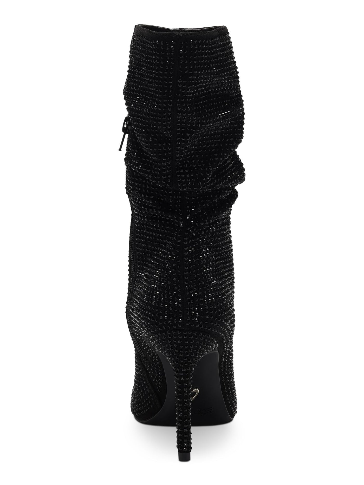 THALIA SODI Womens Black Rhinestone Cushioned Raquell Pointed Toe Stiletto Dress Slouch Boot 7 M