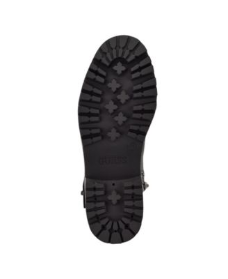 GUESS Womens Black 1" Platform Lug Sole Buckle Accent Frazer Round Toe Block Heel Zip-Up Boots Shoes M