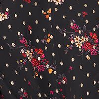 VINCE CAMUTO Womens Black Sheer Smocked Lined Tie Ruffled Floral Long Sleeve Split Blouse
