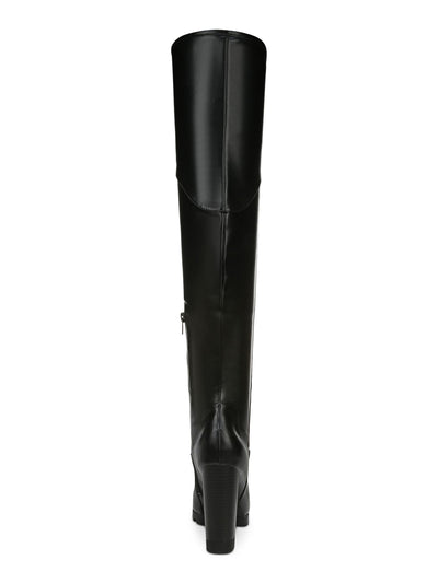 BAR III Womens Black Padded Stretch Giana Round Toe Block Heel Zip-Up Heeled Boots 6.5 M