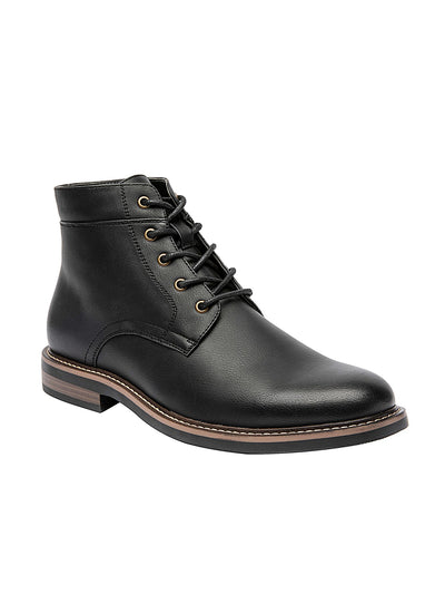NICK GRAHAM Mens Black Comfort Arron Round Toe Lace-Up Boots Shoes 13 M
