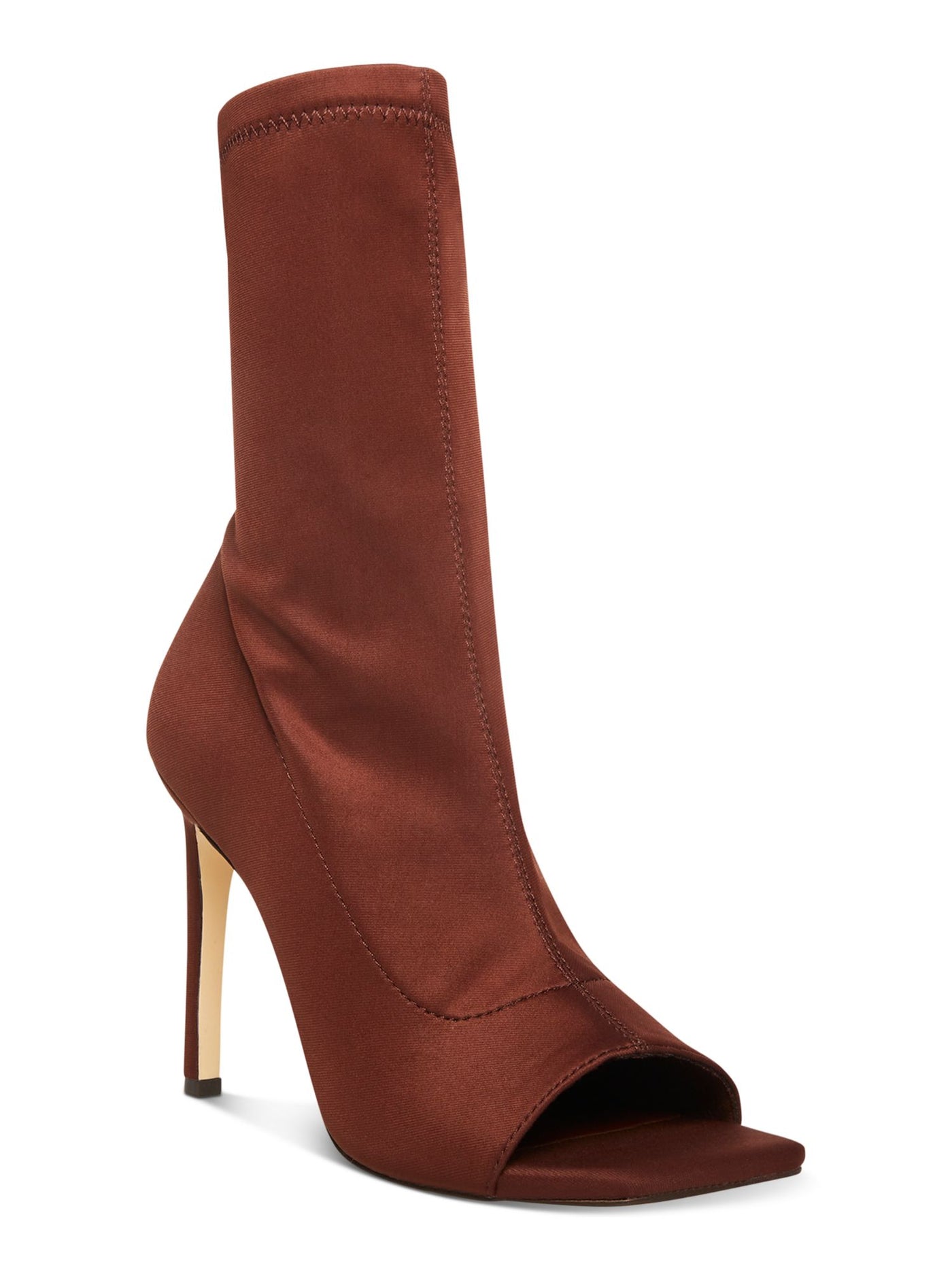 MADDEN GIRL Women's Brown Endless Padded Stretch Solid Heeled Boot