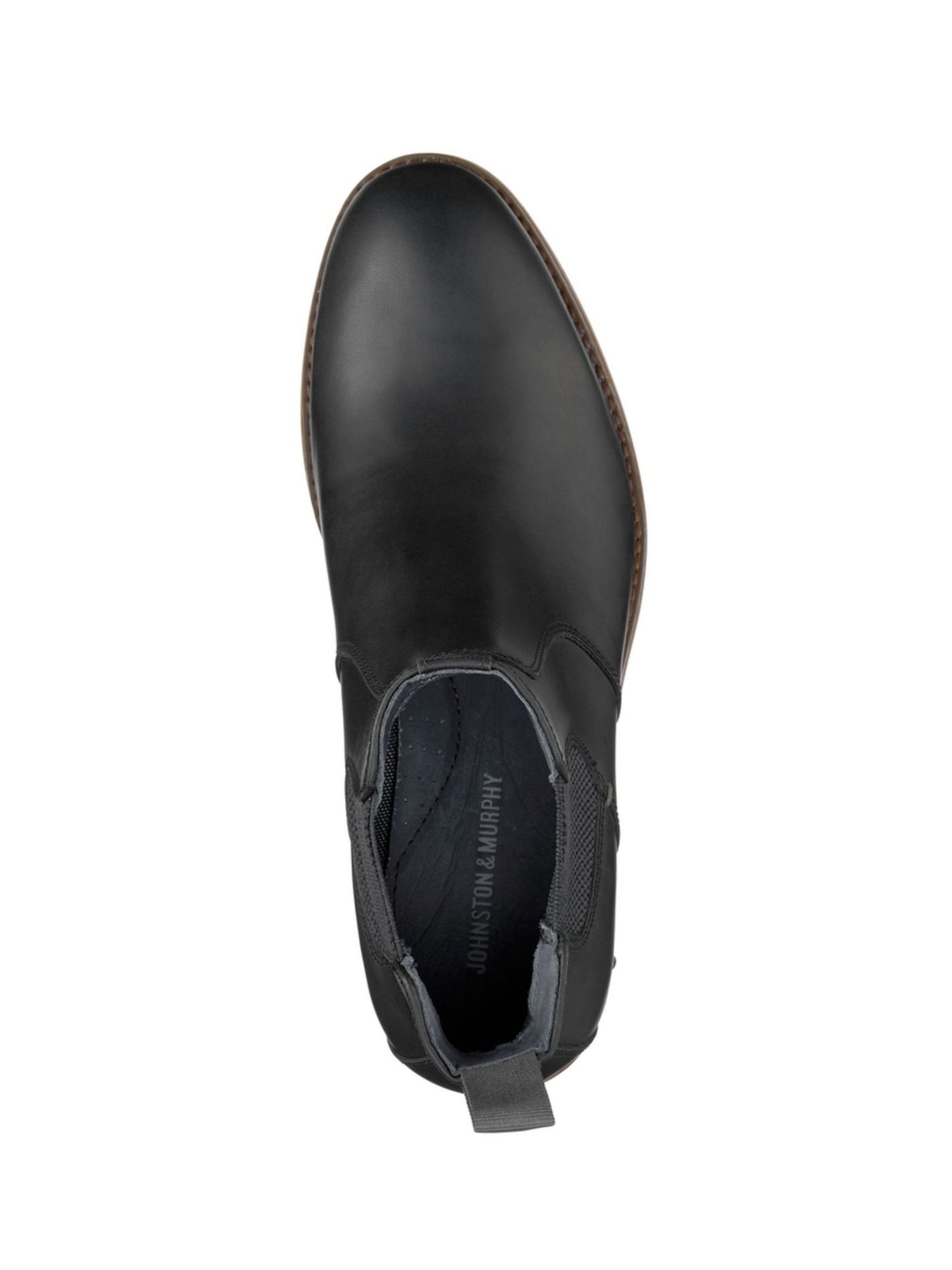 JOHNSON & MURPHY Mens Black Pull Tab Goring Cushioned Danby Round Toe Block Heel Chelsea 11.5 M