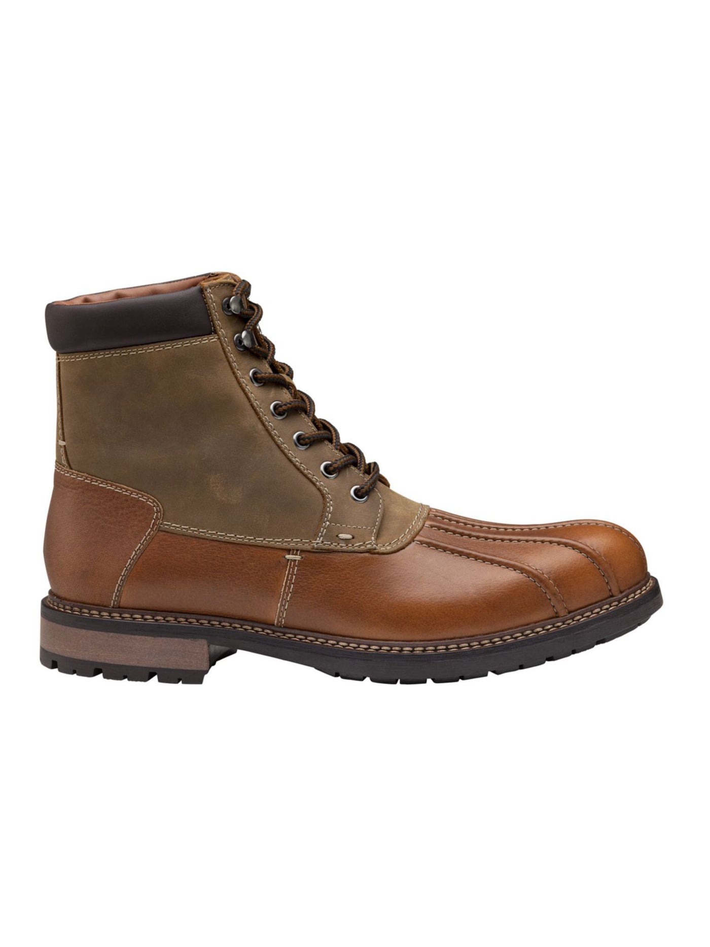 JOHNSTON & MURPHY Mens Brown Water Resistant Winstead Round Toe Lace-Up Leather Duck Boots 9 M
