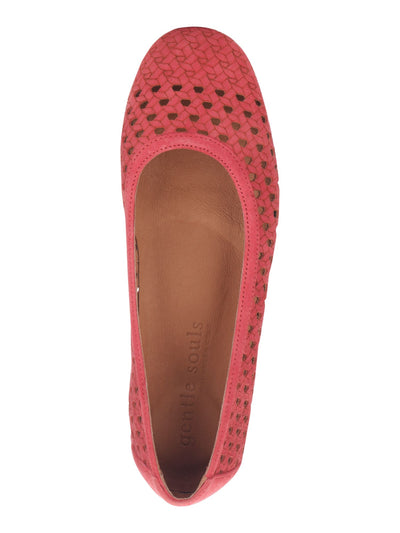 GENTLE SOULS KENNETH COLE Womens Coral Woven Cushioned Eugene Round Toe Slip On Leather Flats Shoes 8 M