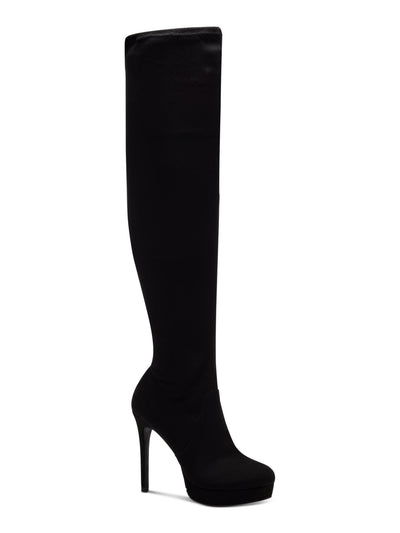 THALIA SODI Womens Black 1" Platform Padded Clarissa Almond Toe Stiletto Zip-Up Dress Boots 6.5 M