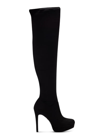 THALIA SODI Womens Black 1" Platform Clarissa Almond Toe Stiletto Zip-Up Dress Boots 7.5 M