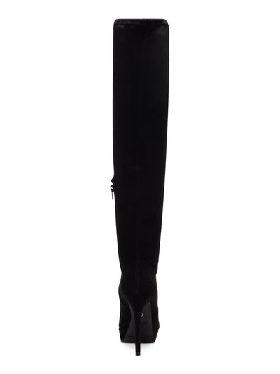 THALIA SODI Womens Black 1 Platform Padded Clarissa Almond Toe Stiletto Zip-Up Dress Boots 6 M