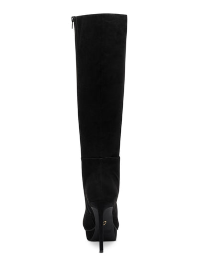 THALIA SODI Womens Black 1" Platform Goring Padded Jessy Pointed Toe Stiletto Zip-Up Dress Boots 9 M