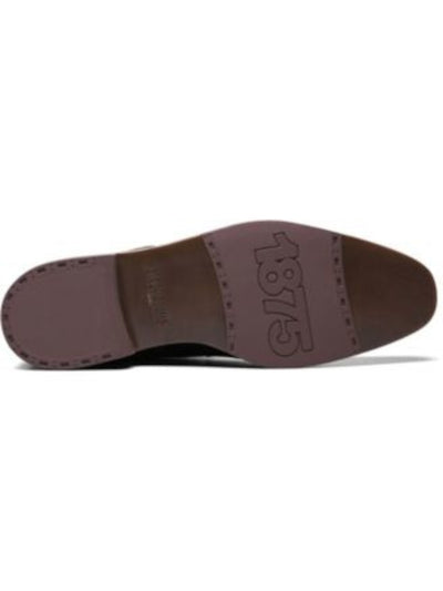 STACY ADAMS Mens Brown Mixed Media Side Goring Back Pull-Tab Cushioned Rayford Round Toe Block Heel Leather Chelsea M