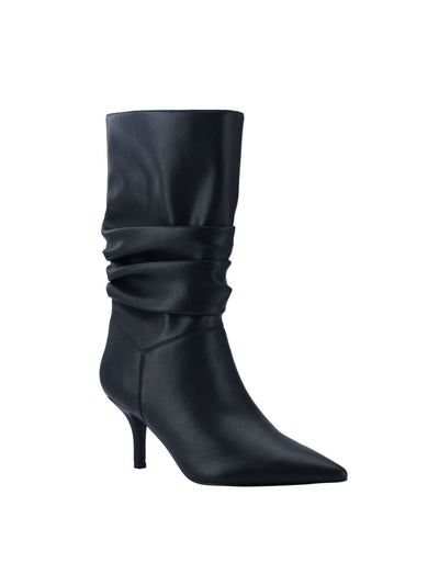 MARC FISHER Womens Black Padded Manya Pointed Toe Kitten Heel Dress Slouch Boot 8.5 M