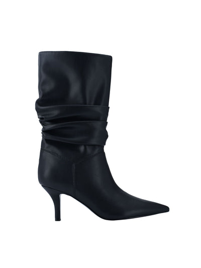 MARC FISHER Womens Black Padded Manya Pointed Toe Kitten Heel Dress Slouch Boot 8.5 M