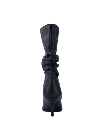 MARC FISHER Womens Black Padded Manya Pointed Toe Kitten Heel Dress Slouch Boot 8.5 M