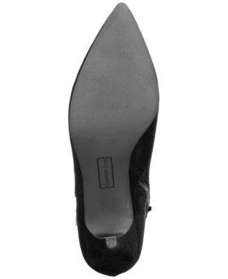 CHARTER CLUB Womens Black Embellished Comfort Crafta Pointed Toe Kitten Heel Zip-Up Booties M
