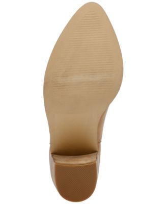 DV DOLCE VITA Womens Beige Back Pull-Tab Goring Cushioned Freeda Pointed Toe Stacked Heel Chelsea