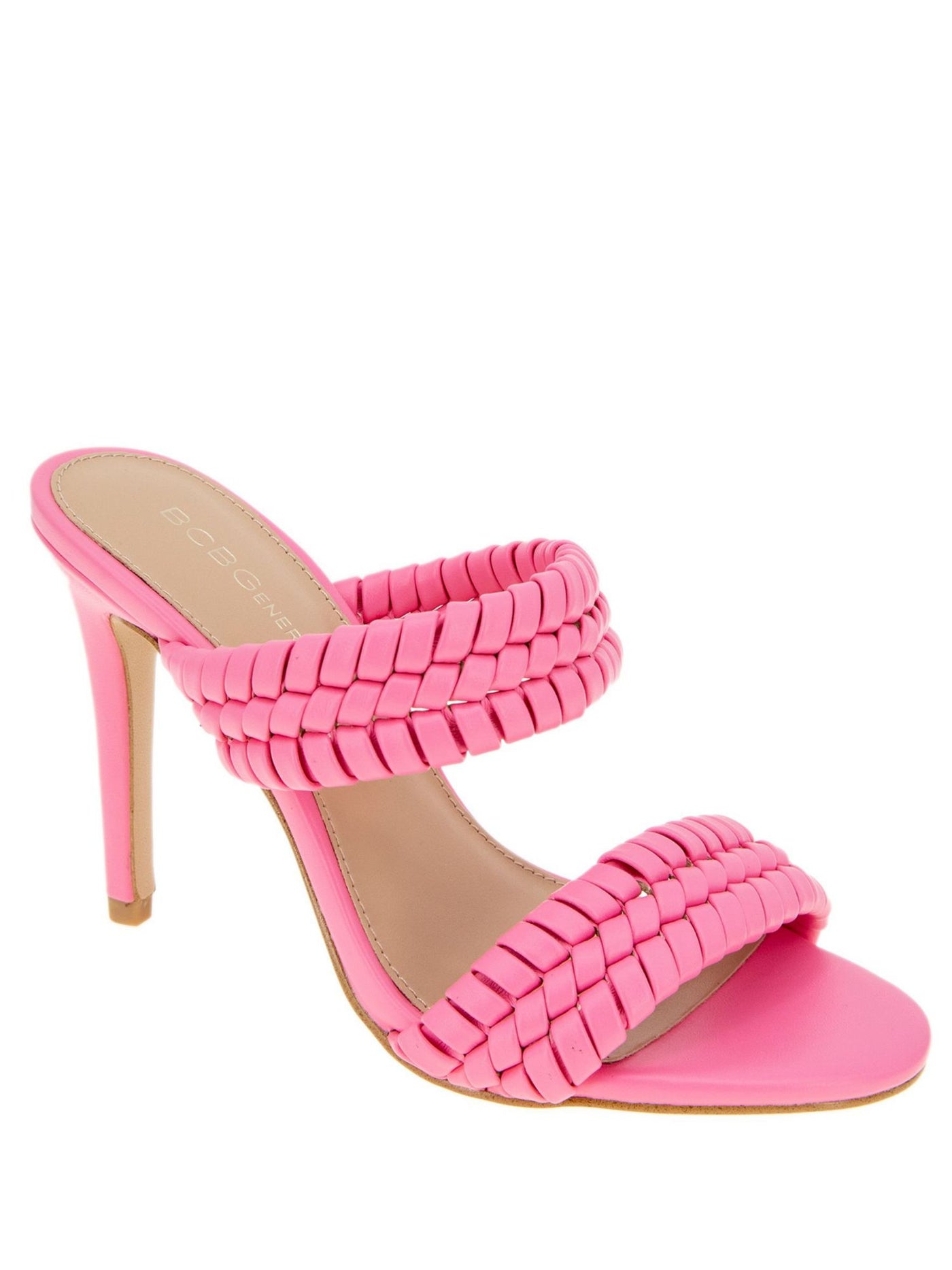 BCBGENERATION Womens Pink Jendi Open Toe Stiletto Slip On Dress Heeled Sandal 9.5