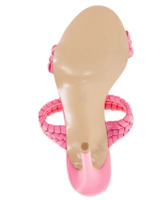 BCBGENERATION Womens Pink Jendi Open Toe Stiletto Slip On Dress Heeled