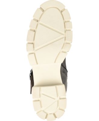 JOURNEE COLLECTION Womens Gray Ankle Zip Buckel Accent Strap Tie Lug Sole Treaded Salisa Round Toe Boots Shoes
