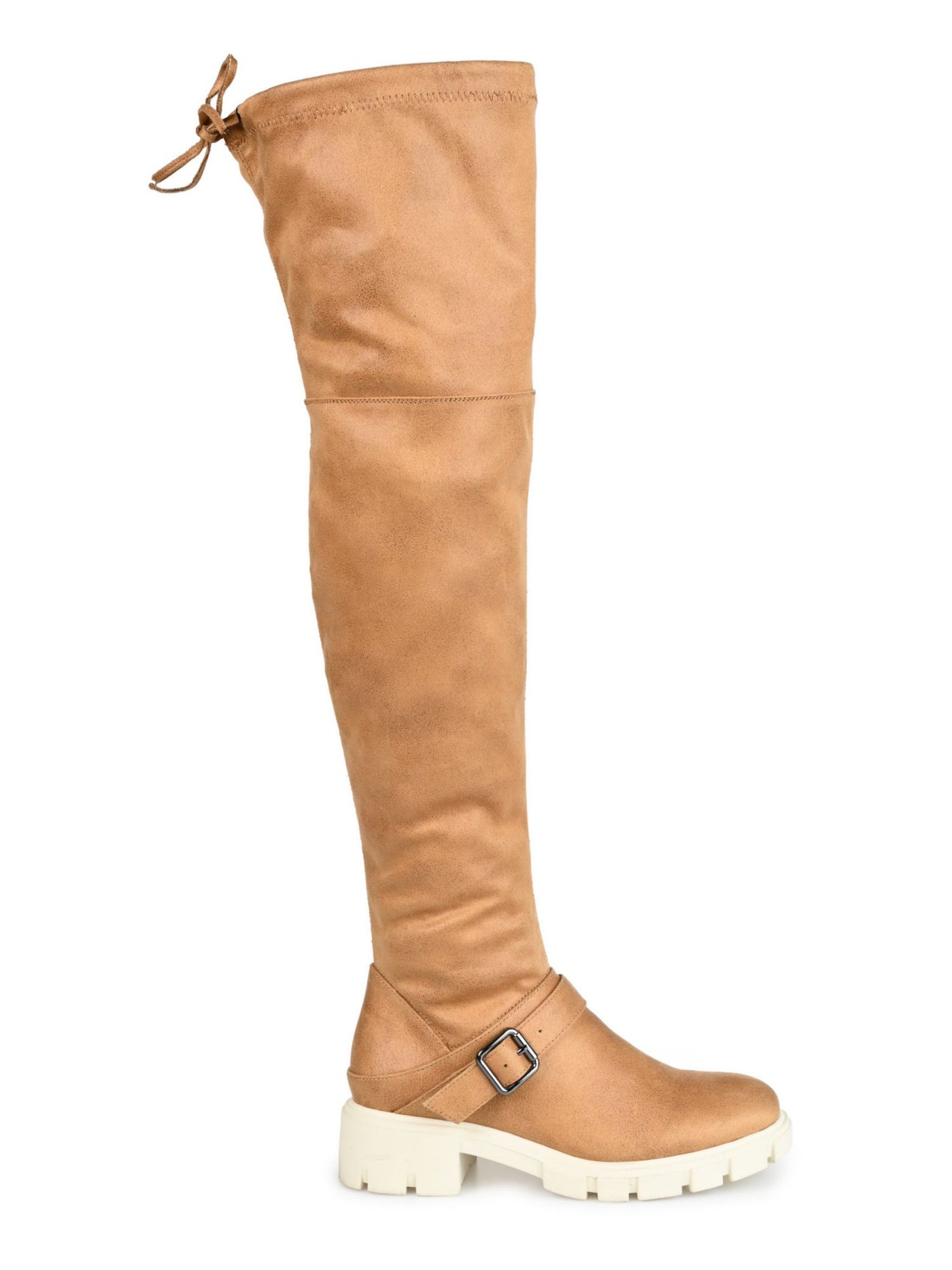 JOURNEE COLLECTION Womens Brown Ankle Zip Buckel Accent Strap Tie Lug Sole Treaded Salisa Round Toe Boots Shoes 10 WC