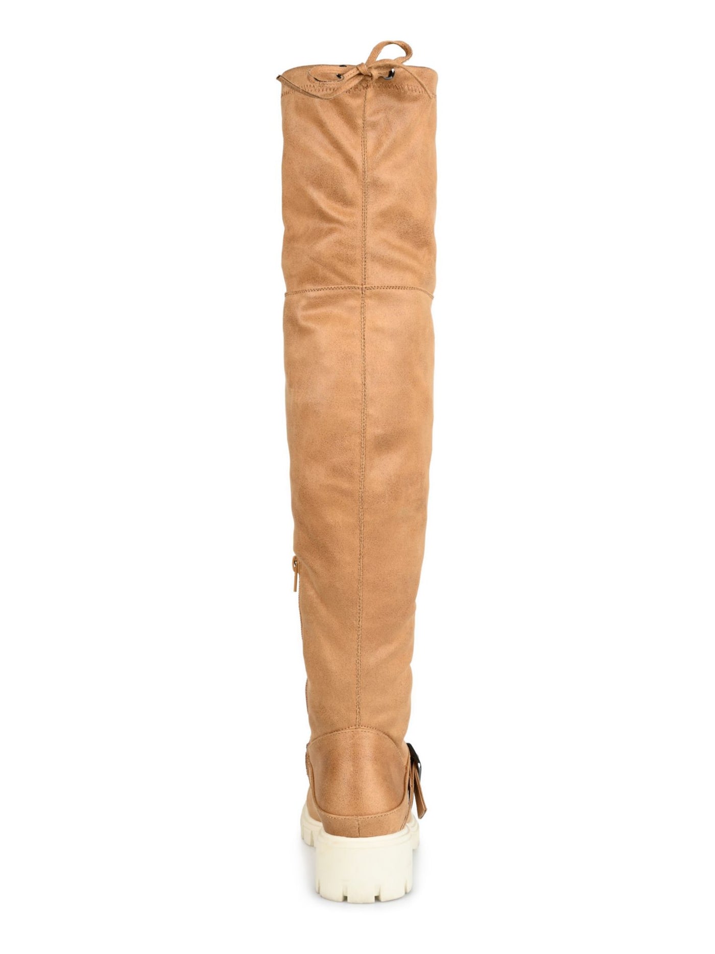 JOURNEE COLLECTION Womens Brown Ankle Zip Buckel Accent Strap Tie Lug Sole Treaded Salisa Round Toe Boots Shoes 10 WC