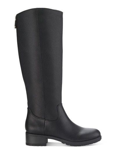 STYLE & COMPANY Womens Black Cushioned Zipper Accent Stretch Graciee Round Toe Block Heel Zip-Up Riding Boot 8.5 M