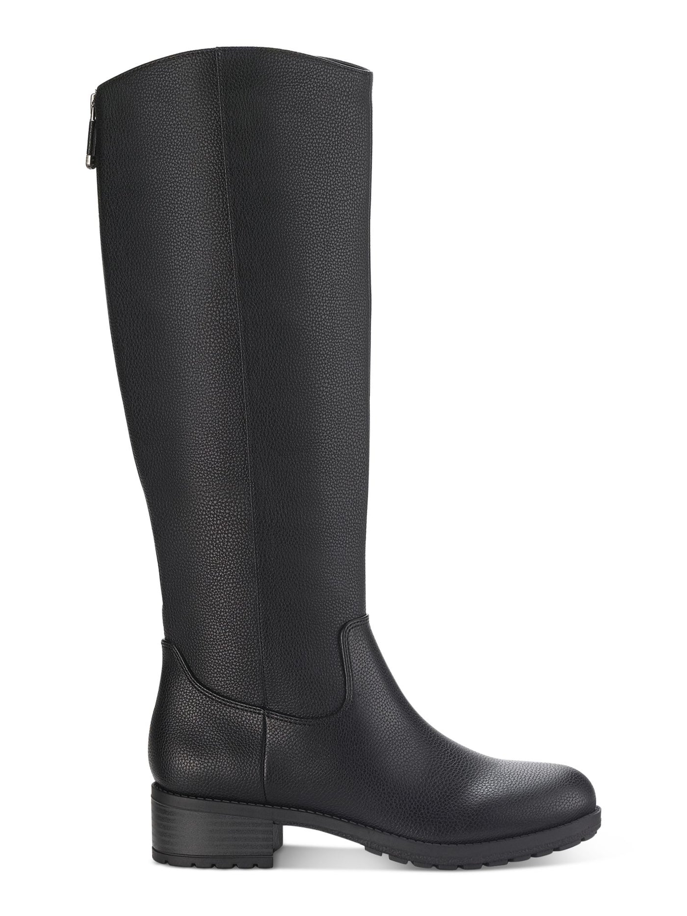 STYLE & COMPANY Womens Black Cushioned Zipper Accent Stretch Graciee Round Toe Block Heel Zip-Up Riding Boot 7.5 M