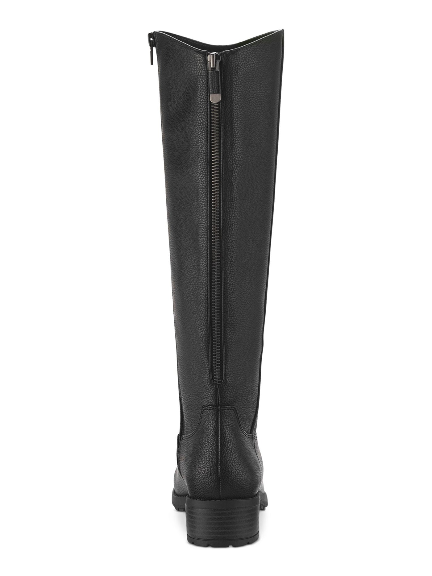 STYLE & COMPANY Womens Black Cushioned Zipper Accent Stretch Graciee Round Toe Block Heel Zip-Up Riding Boot 8 M