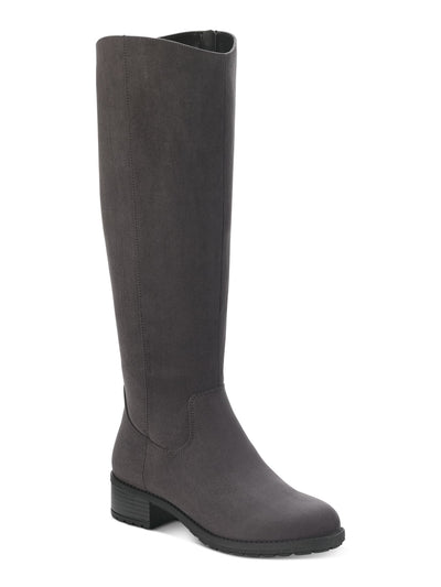 STYLE & COMPANY Womens Gray Cushioned Graciee Round Toe Block Heel Zip-Up Riding Boot 8 M