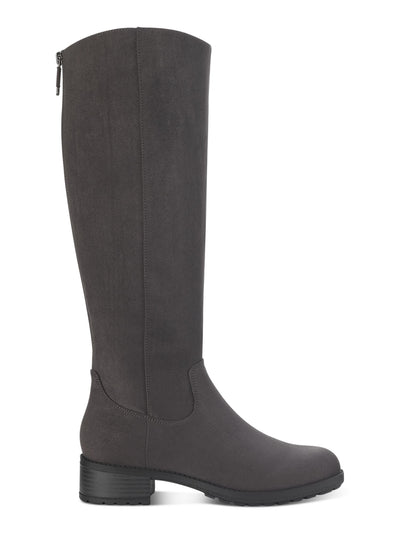 STYLE & COMPANY Womens Gray Cushioned Graciee Round Toe Block Heel Zip-Up Riding Boot 9.5 M