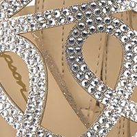 JESSICA SIMPSON Womens Gold Padded Rhinestone Strappy Opalite Open Toe Stiletto Zip-Up Dress Heeled M