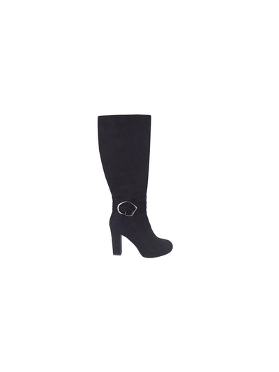 IMPO Womens Black Knotted Ankle Wrap Hardware Detail Cushioned Orval Round Toe Block Heel Zip-Up Heeled Boots 7.5 M WC