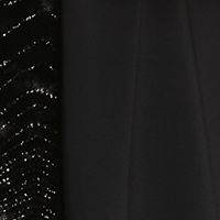 R&M RICHARDS Womens Black Glitter Contrast Trim 3/4 Sleeve Open Front Evening Cardigan