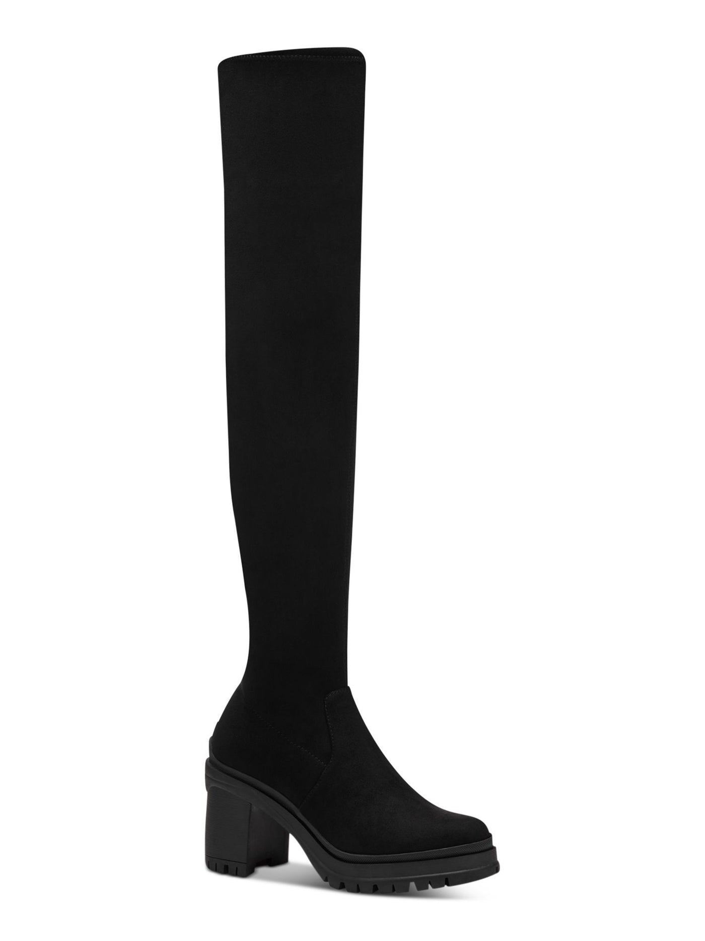 BAR III Womens Black 1" Platform Padded Fernn Round Toe Block Heel Zip-Up Dress Heeled Boots M