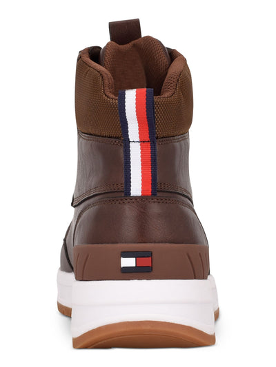 TOMMY HILFIGER Mens Brown 1" Platform Dual Pull-Tabs Cushioned Lozano Round Toe Wedge Lace-Up Sneakers Shoes 10.5 M