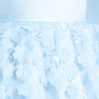BCX Womens Light Blue Zippered Strappy Back 3d Floral Skirt Sleeveless V Neck Full-Length Prom Gown Dress