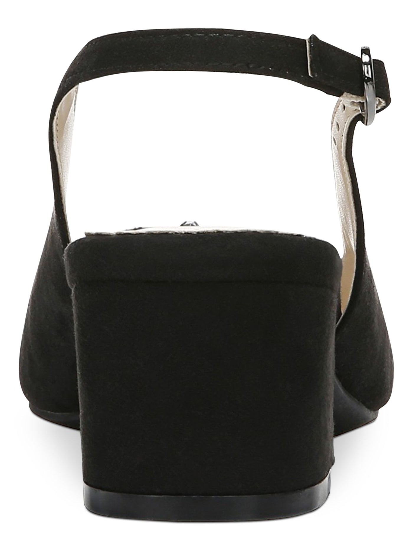 CHARTER CLUB Womens Black Gem Embellishments Adjustable Strap Cushioned Bryanna Pointed Toe Block Heel Buckle Dress Slingback 7 M