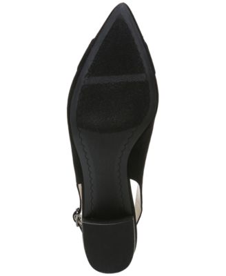 CHARTER CLUB Womens Black Gem Embellishments Adjustable Strap Cushioned Bryanna Pointed Toe Block Heel Buckle Dress Slingback M