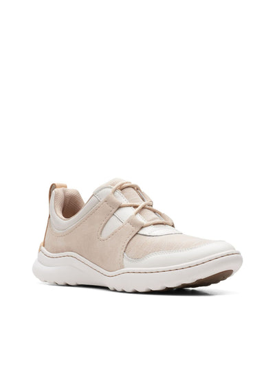 COLLECTION BY CLARKS Womens Beige Color Block Cushioned Arch Support Teagan Round Toe Lace-Up Athletic Sneakers Shoes 12 M