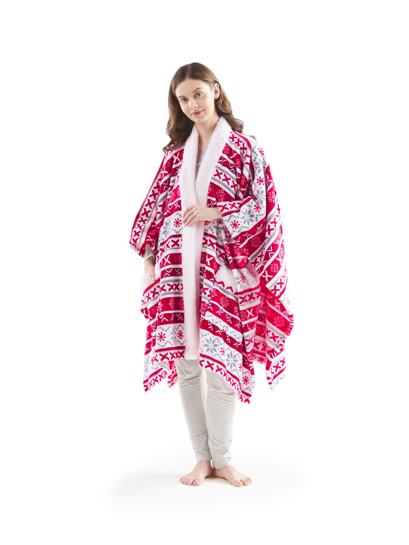 CHARTER CLUB Red Patterned ONE SIZE Throw